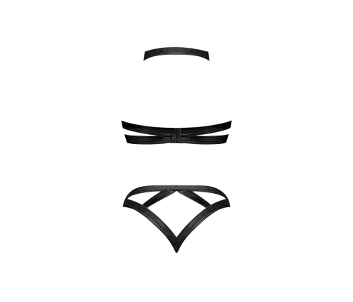 Concordia - Sexy Imitation Leather Bra and Panties with Studs - 2X