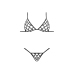 Orthia - Sexy Imitation Net Set with Bra and G-String - 2X