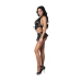 Seraphina - Halter Vest with Skirt and G-String - L/X - Black
