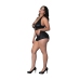 Thalia - Halter Top and Shorts with Rings and Studs - 2X - Black