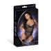 Phoenix - Diamond Mesh Teddy and Garters with Chains Rings and Studs - L/X - Black