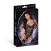 Phoenix - Diamond Mesh Teddy and Garters with Chains Rings and Studs - S/M - Black