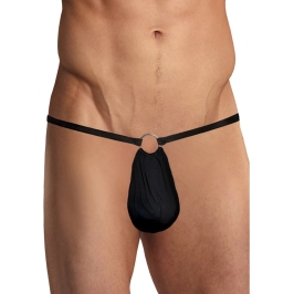 G-String with Ring at the Front - One Size - Black
