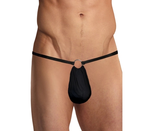G-String with Ring at the Front - One Size - Black