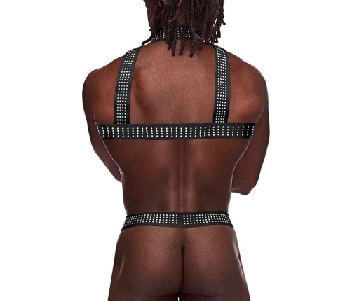 Elastic Harness with Studs - One Size - Black