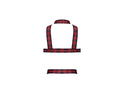 Elastic Harness with Studs - One Size - Red