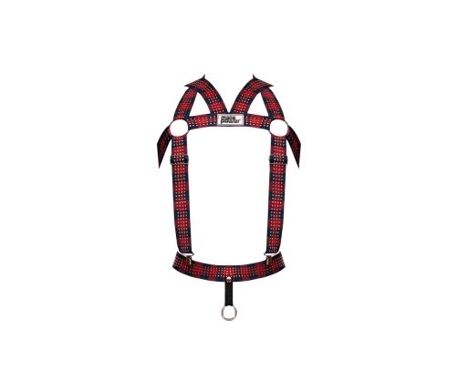 Elastic Harness with Studs - One Size - Red