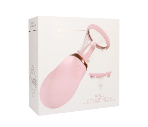 Shots BOOST Rechargeable Pink Intimate Vacuum Pump Set with Dual Cups