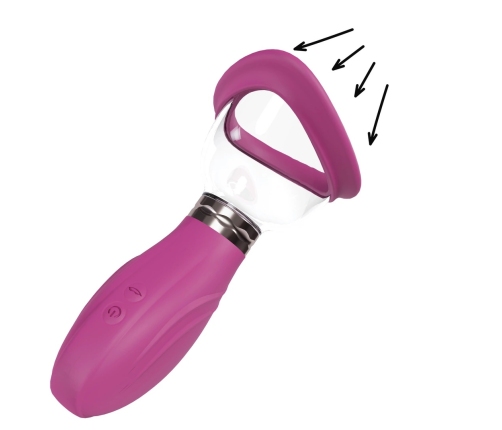 Shots Delightful Rechargeable Intimate Pump Set Pink Silicone