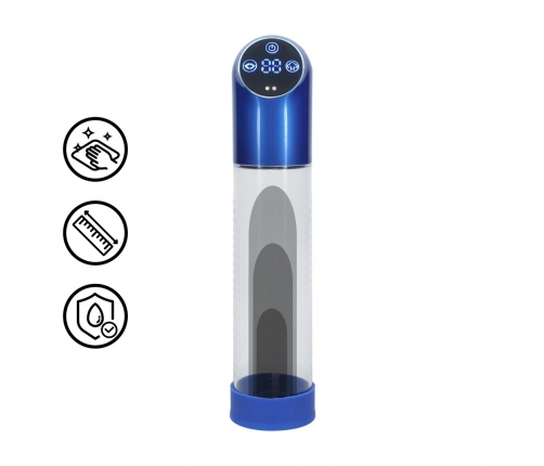 Pumped Automatic Intimate Pump Waterproof Metal Blue Silicone Sleeve