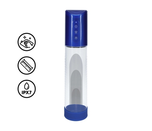 HyperPump Rechargeable Intimate Vacuum System Metallic Blue Silicone