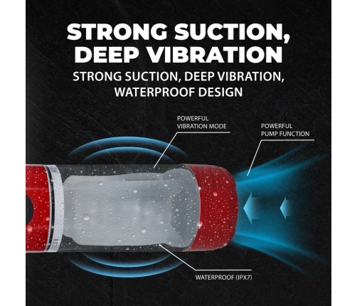 TechnoThrust Automatic Intimate Vacuum Pump Metallic Red Waterproof