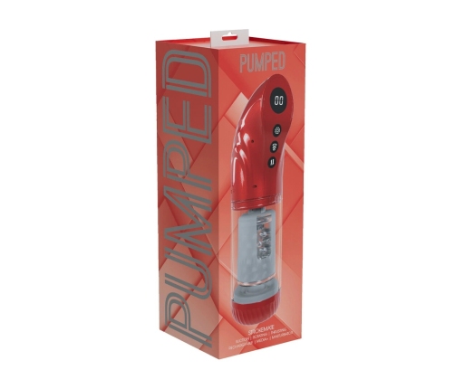 StrokeMate Metallic Red Rotating Suction Intimate Device, Automatic Pump