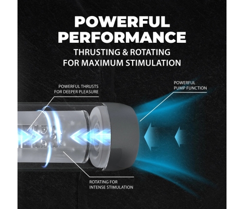 Vortex Gun Metal Intimate Machine with Suction, Rotation & Thrusting