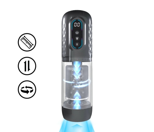 Vortex Gun Metal Intimate Machine with Suction, Rotation & Thrusting