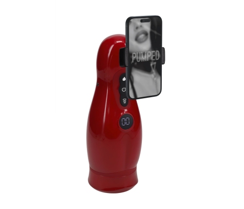 Virtuo Metallic Red Suction & Vibration Intimate Device with Phone Holder