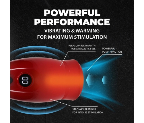 Virtuo Metallic Red Suction & Vibration Intimate Device with Phone Holder