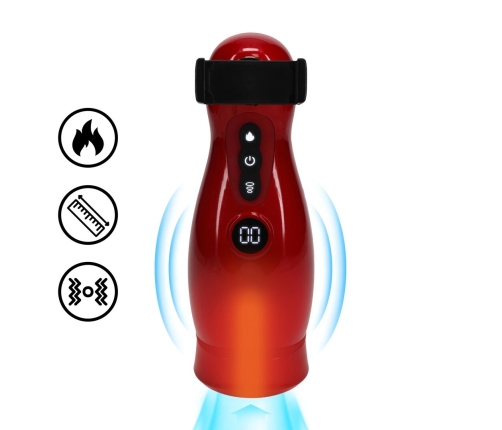 Virtuo Metallic Red Suction & Vibration Intimate Device with Phone Holder