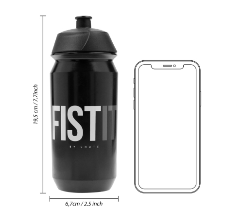 POWDER LUBE Black Travel Bottle 500 ml - Reusable Mixing Bottle