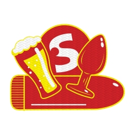 Shots Woven Badge Carnival Edition - Beer & Icon Motif, Durable Patch