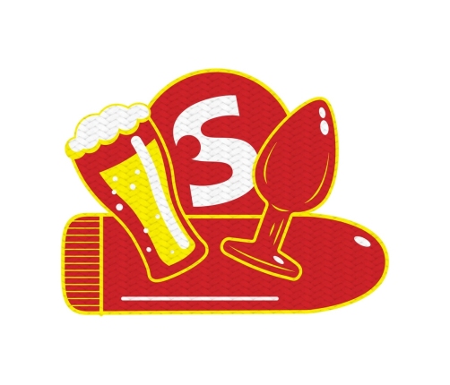 Shots Woven Badge Carnival Edition - Beer & Icon Motif, Durable Patch