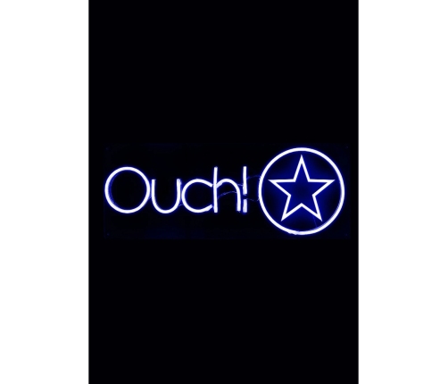 OUCH! Neon RGB Box Sign with Remote - Adjustable Color Display