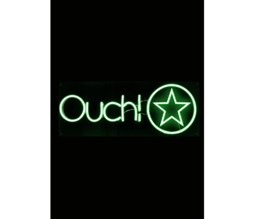 OUCH! Neon RGB Box Sign with Remote - Adjustable Color Display