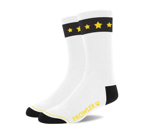 Gold Star Socks - White/Black/Gold