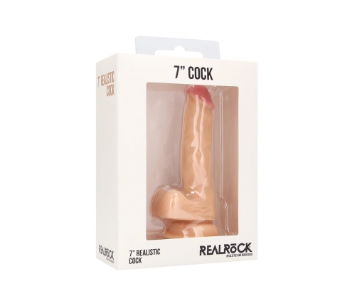 RealRock 7" Anatomical Model with Scrotum, Skin Tone, 18 cm