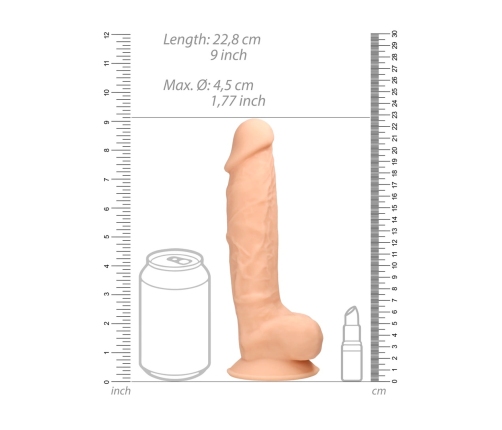Silicone Dildo with Balls - 9 / 23 cm