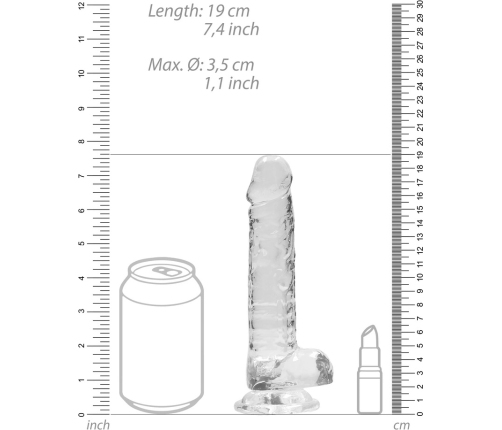 Realistic Dildo with Balls - 7 / 18 cm