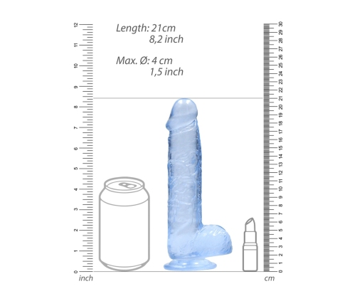 Realistic Dildo with Balls - 8 / 21 cm