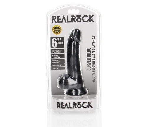 Curved Realistic Dildo with Balls and Suction Cup - 6 / 15,5 cm