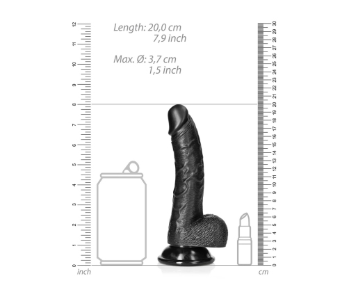 Curved Realistic Dildo with Balls and Suction Cup - 7 / 18 cm