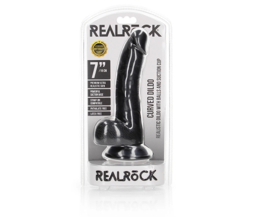 Curved Realistic Dildo with Balls and Suction Cup - 7 / 18 cm