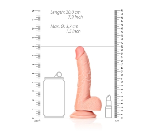Curved Realistic Dildo with Balls and Suction Cup - 7 / 18 cm