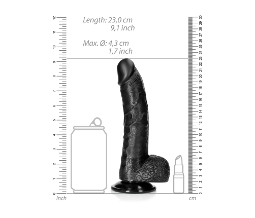 Curved Realistic Dildo with Balls and Suction Cup - 8 / 20,5 cm