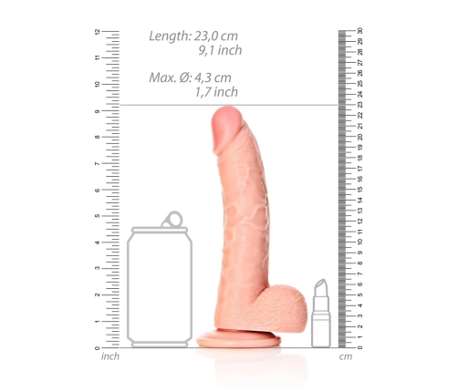 Curved Realistic Dildo with Balls and Suction Cup - 8 / 20,5 cm