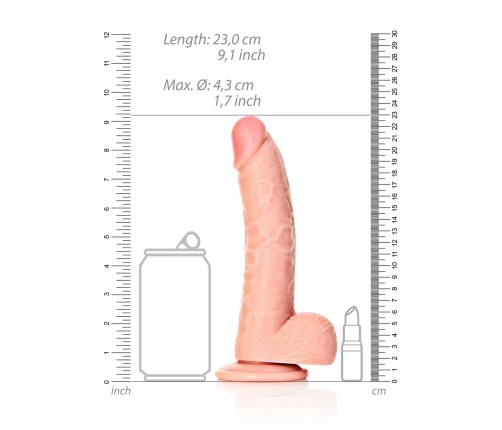 Curved Realistic Dildo with Balls and Suction Cup - 8 / 20,5 cm