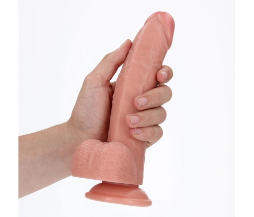 Curved Realistic Dildo with Balls and Suction Cup - 8 / 20,5 cm