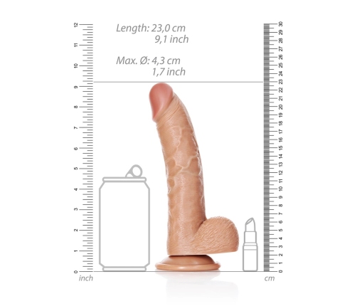 Curved Realistic Dildo with Balls and Suction Cup - 8 / 20,5 cm
