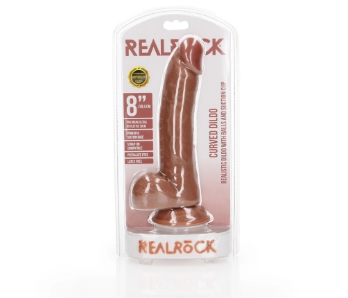 Curved Realistic Dildo with Balls and Suction Cup - 8 / 20,5 cm