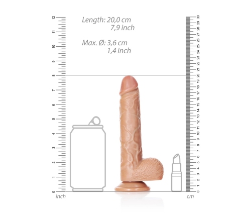 Straight Realistic Dildo with Balls and Suction Cup - 7 / 18 cm