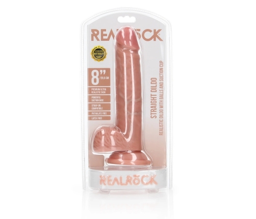 Straight Realistic Dildo with Balls and Suction Cup - 8 / 20,5 cm