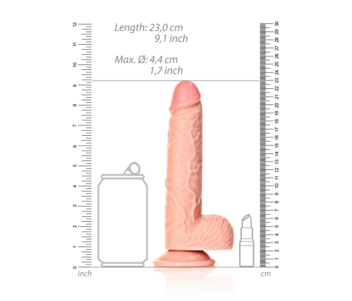 Straight Realistic Dildo with Balls and Suction Cup - 8 / 20,5 cm