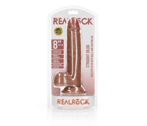 Straight Realistic Dildo with Balls and Suction Cup - 8 / 20,5 cm