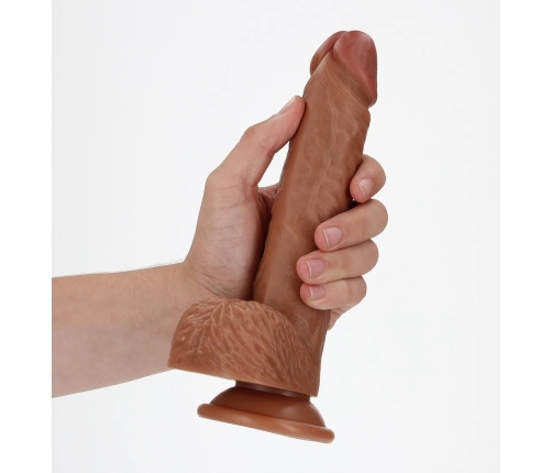 Straight Realistic Dildo with Balls and Suction Cup - 8 / 20,5 cm