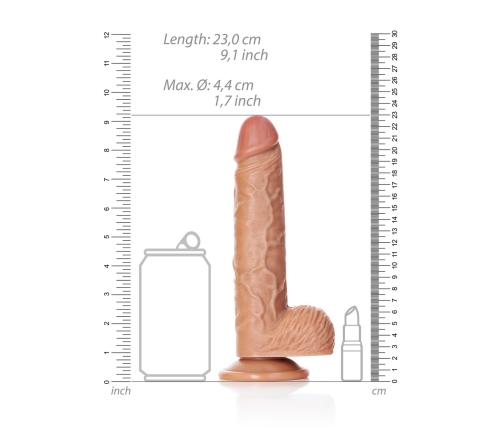 Straight Realistic Dildo with Balls and Suction Cup - 8 / 20,5 cm