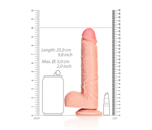 Straight Realistic Dildo with Balls and Suction Cup - 9 / 23 cm