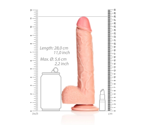 Straight Realistic Dildo with Balls and Suction Cup - 10 / 25,5 cm